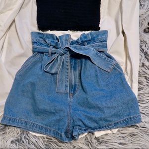 Cute high waisted denim shorts